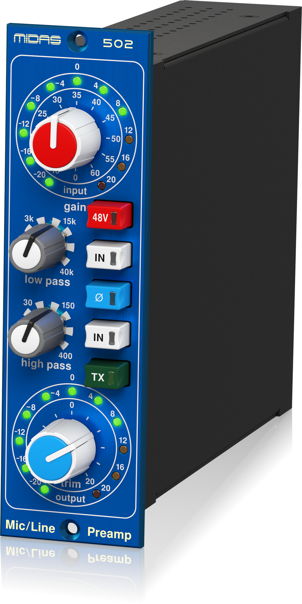 Midas MICROPHONE PREAMPLIFIER 502 V2 Moduł przedwzmacniacza mikrofonowego w formacie 500