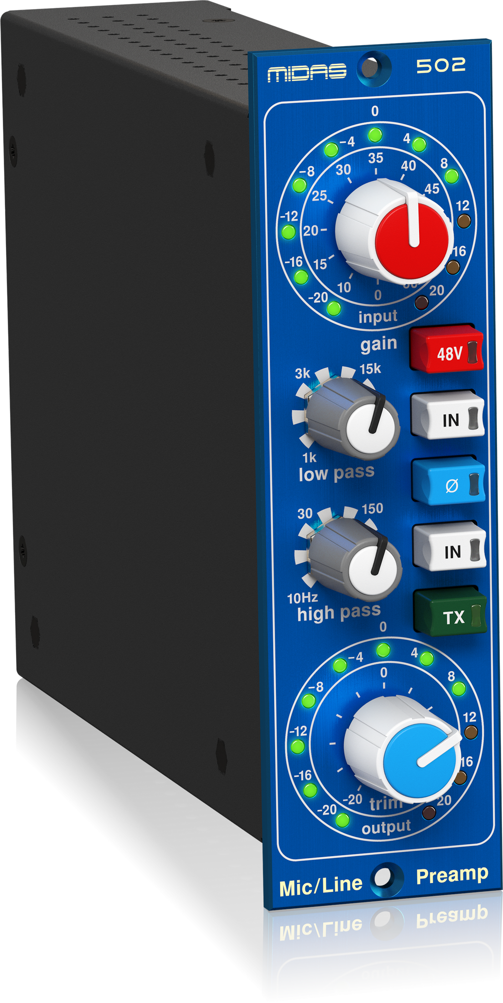 Midas MICROPHONE PREAMPLIFIER 502 V2 Moduł przedwzmacniacza mikrofonowego w formacie 500
