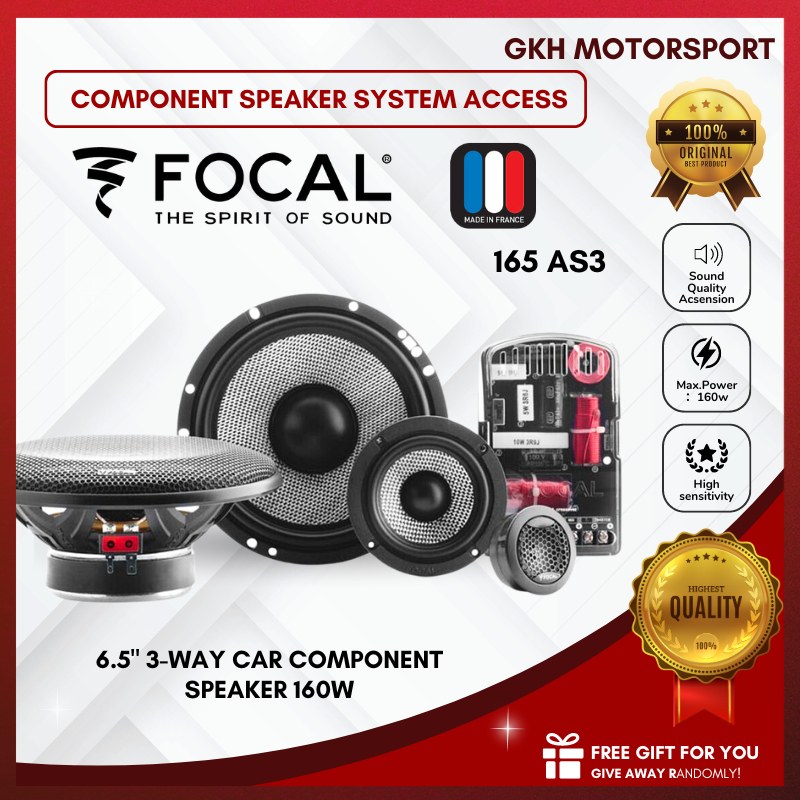 Zdjęcie poglądowe — Focal 165AS3 6.5” 3-Way Component kit