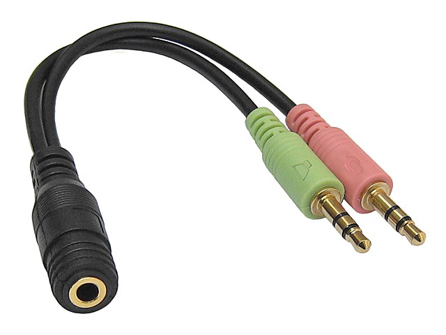 Zdjęcie poglądowe — Adapter jack 3.5 4p - 2x jack (słuchawki,mikrofon)
