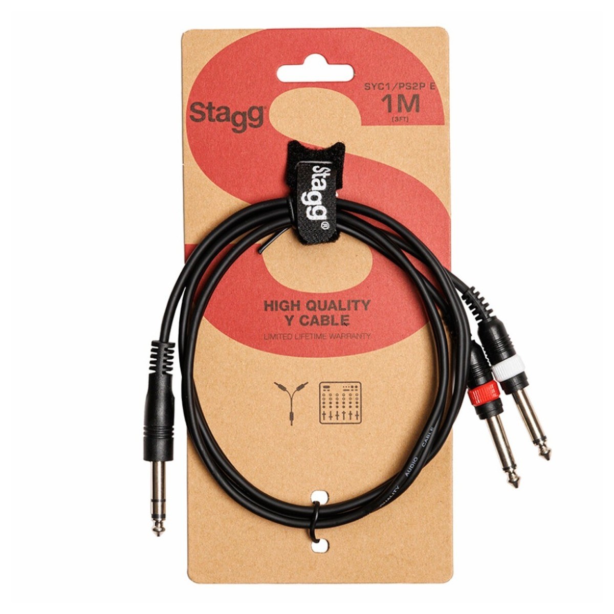Zdjęcie poglądowe — Stagg NYC1/PS2PR - kabel instrumentalny 1m